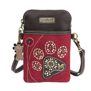 Chala Burgundy and Dark Brown Crossbody Bag